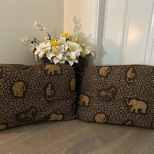Animal Print Custom Made Accent Pillows Elephant Zebra Monkey